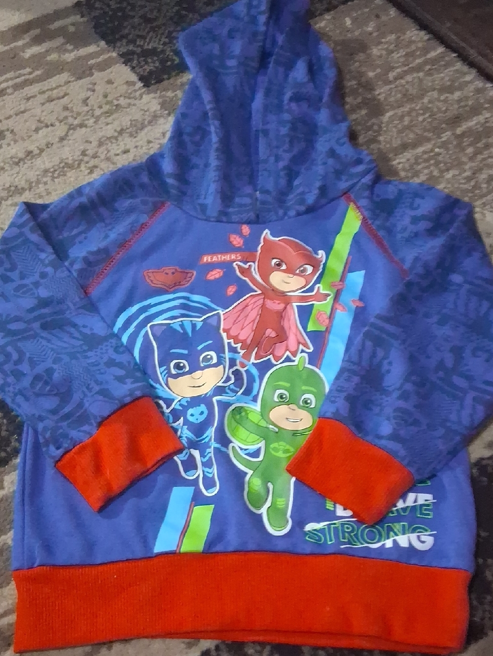 PJ Masks Blue Hooded Kids Sweatshirt with Red Trim